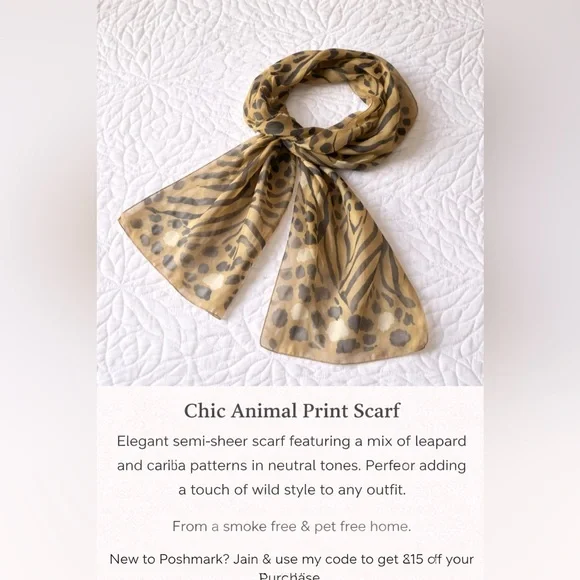 Leopard Print Scarf - Picture 3 of 5